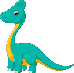 Cartoon Brachiosaurus on white background
