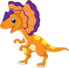 Cartoon dilaphosaurus on white background