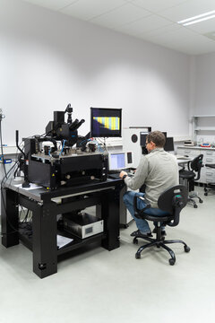 Researcher Working In Technology Lab
