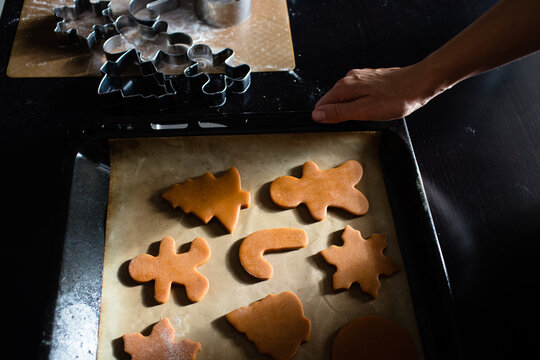 Christmas shapes from dough are ready to baking