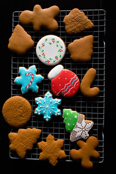 Christmas gingerbreads on the table 