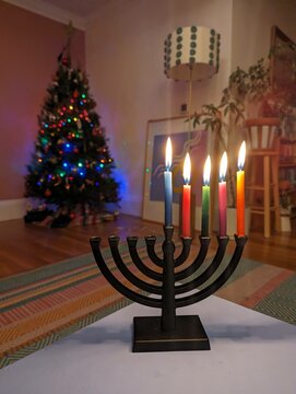 Menorah on the Fourth Night of Hannukah