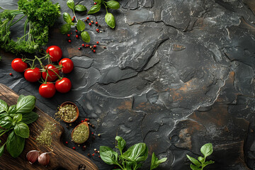 Obraz na płótnie Canvas Black_stone_culinary_banner