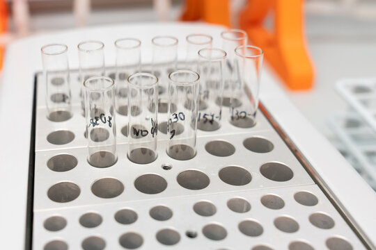 Close Up View Of Test Tubes