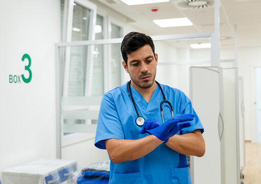 portrait of a doctor at work in a hospital