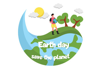 Obraz na płótnie Canvas Earth Day Flat Design Illustration