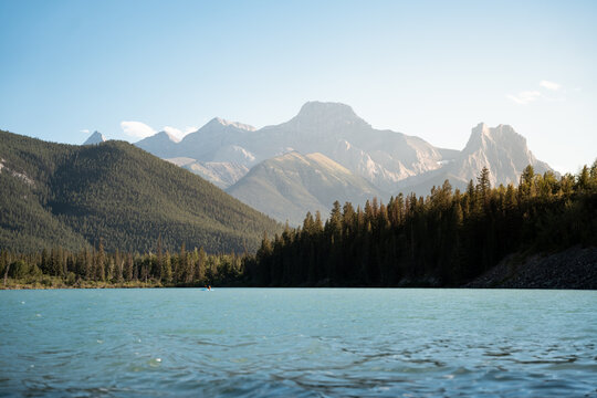 kayak on blue lake 