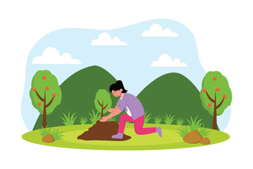 Earth Day Flat Design Illustration