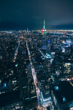 midtown Manhattan seen from the 93 floor in the dusk, NYC