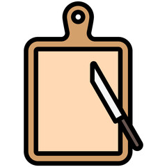 Obraz premium Cutting Board lineal multi color icon, relate to gastronomy theme. use for UI or UX kit, web and app development.