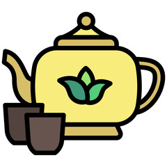Teapot lineal multi color icon, relate to gastronomy theme. use for UI or UX kit, web and app development.