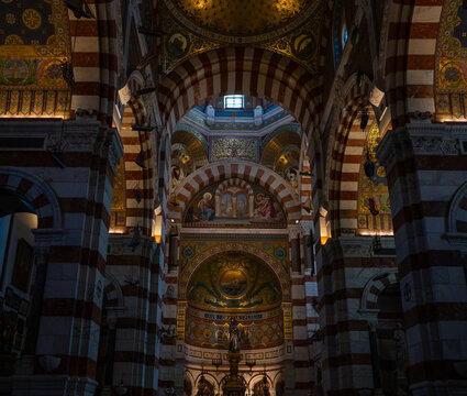 Notre-Dame de la Garde, Basilica Interior, Marseille.
