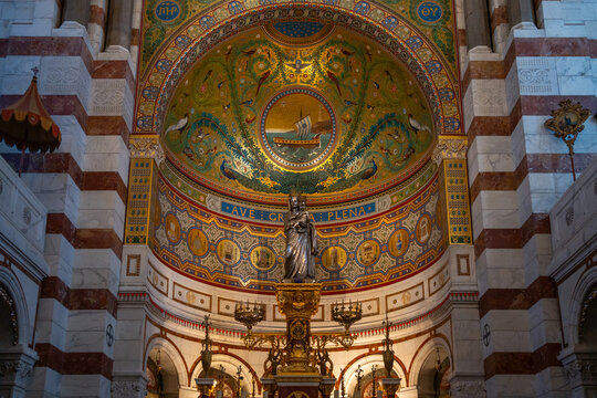Notre-Dame de la Garde, Basilica Interior, Marseille.
