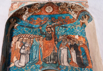 Ancient Mural Painting In Mexico. 