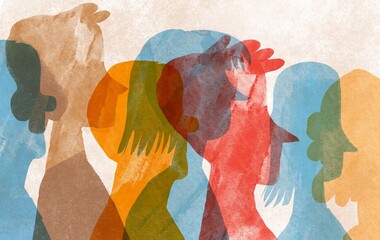 group of diverse multi raced people communicate with each other 