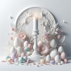 candlestick mockup with Easter decor