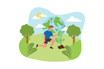 Earth Day Flat Design Illustration