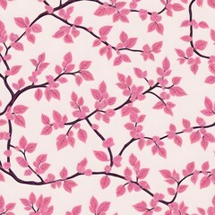Obraz na płótnie Canvas Branches and leaves pink