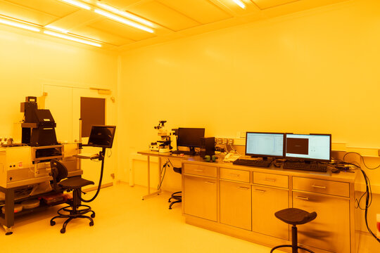 Equipment At Yellow Light Clean Room In The Lab