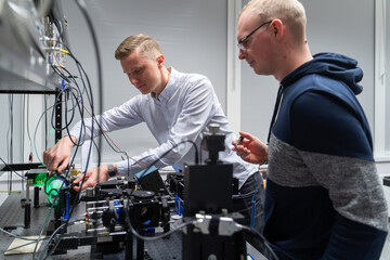 Researchers Working At Optoelectronics Laboratory