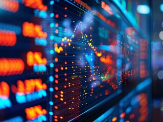 Bright stock market dashboard on a monitor