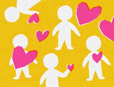 Minimal love feelings conceptual illustration