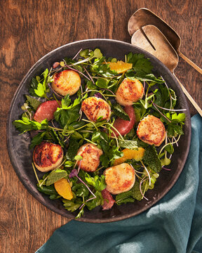 Scallops and Salad