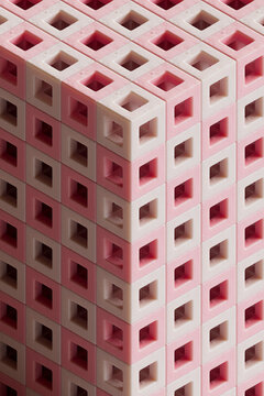 Stacked Pink Cube Matrix