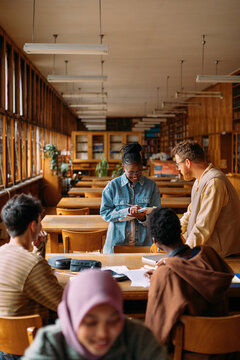 Professor working with students 