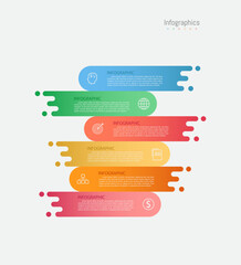 Infographic 6 options design elements for your business data. Vector Illustration.