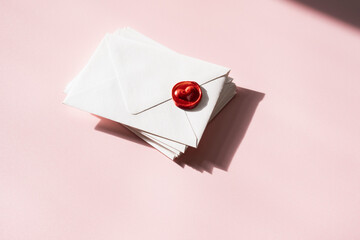 Cards with red heart seal