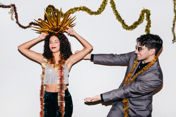 Elegant couple at a party