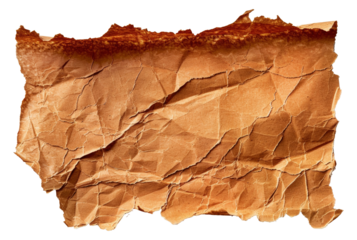 A piece of paper with a brown background and a few brown lines, cut out - stock png.