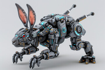 A Rabbit With Robot Armor Military 3D Models