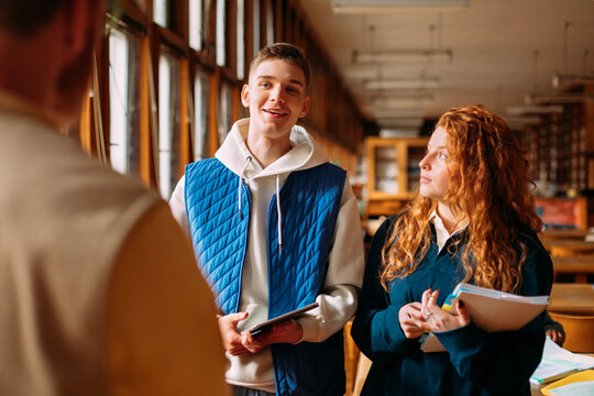 Students in library