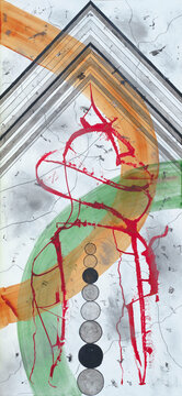 An abstract mixed media painting  
