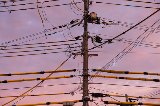 Electrical Grid at Dusk

