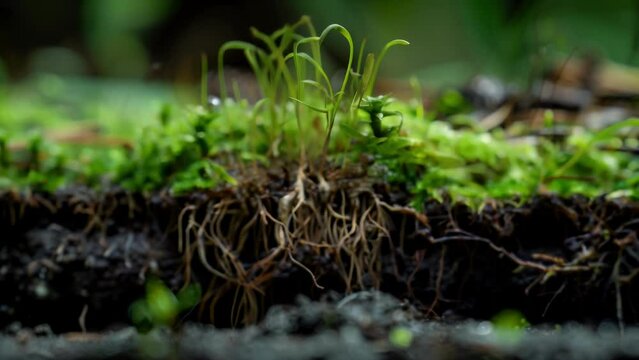 A closeup view of a root cap showcasing its protective role as it surrounds the growing tip of a root. . AI generation.