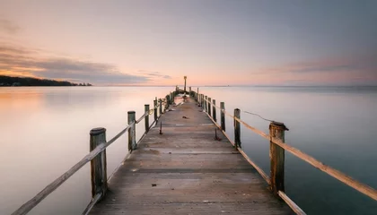 Zelfklevend Fotobehang old pier landscape © Adrian