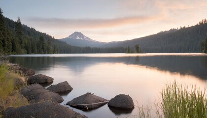 sparks lake in central oregon cascade lakes highway a popular outdoors vacation destination - obrazy, fototapety, plakaty