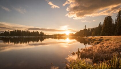 Fototapeta na wymiar tipsoo lake sunset