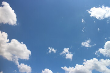 Blue sky with cloud. Clearing day and Good weather in the morning.
