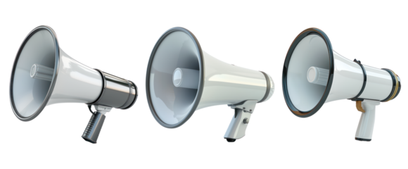 pack of three realistic bullhorn speaker for public speech