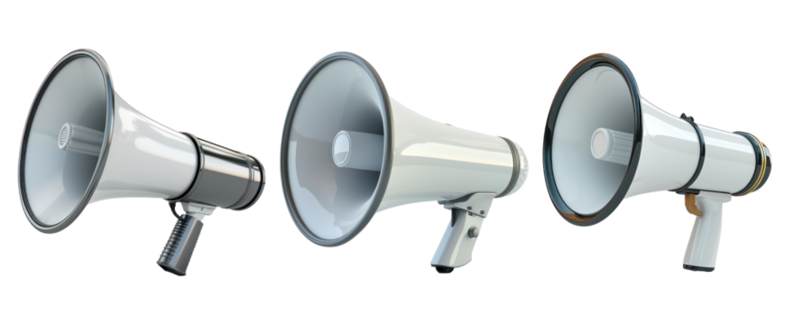 pack of three realistic bullhorn speaker for public speech