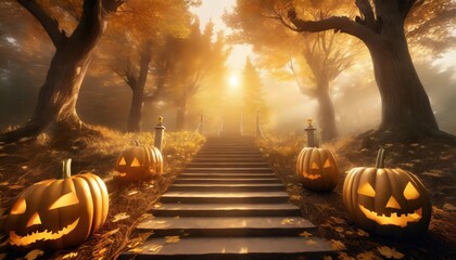 stepping into realm halloweens mysterious charm background hd illustrations - obrazy, fototapety, plakaty