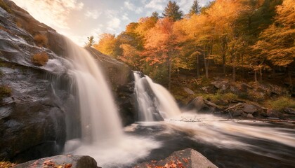 swirling water at elakala falls in autumn