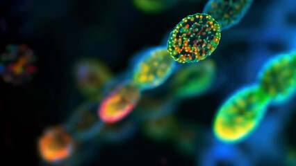 A microscopic image of a plasmid a circular DNA structure commonly found in bacteria. The plasmid is being and edited by enzymes in . AI generation.