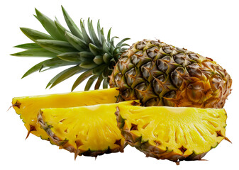 A slice of pineapple, cut out - stock png.