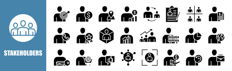 Stakeholders icon set for design elements