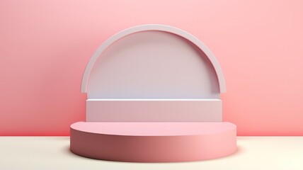 Dainty and cute 3D podium in pastel minimal design